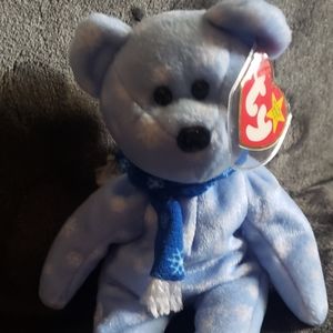 TY Holiday Teddy Bear 1999 blue